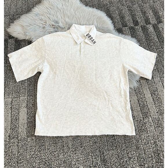 Standard Cloth Urban Outfitters Short Sleeve Sweatshirt Polo Size Large H.Grey - Picture 1 of 2